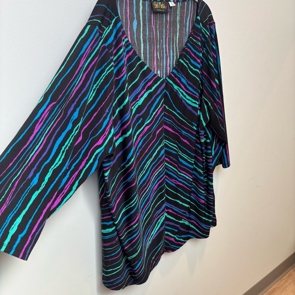 Bob Mackie Purple and Black Graphic Tunic